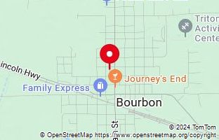 Map of Bourbon IN